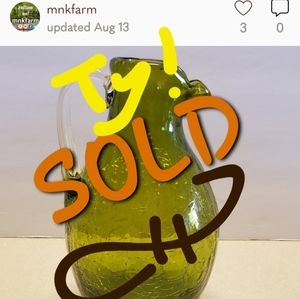 Green crackle glass pitcher creamer